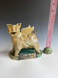7" tall When Pigs fly sculpture by Crystal King