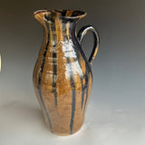 Dwayne Craig vase 15” blue glaze  runs