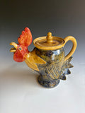 Steve Turpin Rooster Teapot 10"