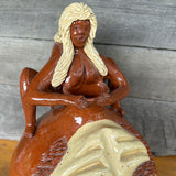 Billy Hussey Face Jug with Woman Handle  9”