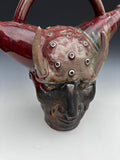 Peter Lenzo 13" Double Spout Face Jug