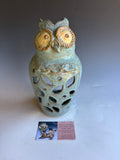 9" Owl with Cutout design -Candle Lantern/ vase (Copy)
