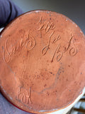 15"" Billy Ray Hussey Red vase Early signed BH Owens