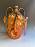 X-Large Billy Ray Hussey Face Jug. 18.5" T