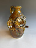 10" Steve Turpin Face Jug w Cigar