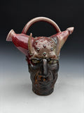 Peter Lenzo 13" Double Spout Face Jug