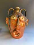 X-Large Billy Ray Hussey Face Jug. 18.5" T