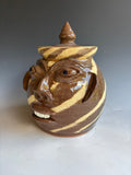 8" Walter Fleming Face Jug swirl Canister