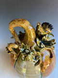 Rooster feature on Large Pumpkin