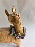 Llama with Flowers 7"X8".  by Crystal King