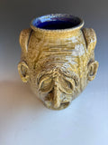 12" Sandy Cole Wood Fired Face Jug Jar