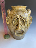 12" Sandy Cole Wood Fired Face Jug Jar