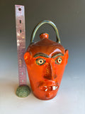 9-10" Jim Spires Bright Orange Face Jug