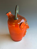 9-10" Jim Spires Bright Orange Face Jug