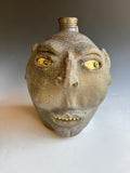 Billy Ray Hussey Face Jug Early made at Owens Pottery 8" XXI Firing