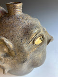 Billy Ray Hussey Face Jug Early made at Owens Pottery 8" XXI Firing