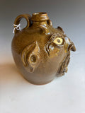 Billy Ray Hussey Face Jug Early made at Owens Pottery 6"