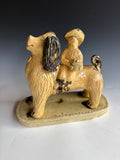 8X10" Billy Ray Hussey Dog and Rider Figural Early #10 Firing