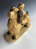 8X10" Billy Ray Hussey Dog and Rider Figural Early #10 Firing