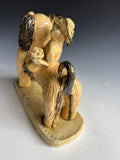 8X10" Billy Ray Hussey Dog and Rider Figural Early #10 Firing