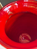 15"" Billy Ray Hussey Red vase Early signed BH Owens