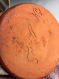 15"" Billy Ray Hussey Red vase Early signed BH Owens