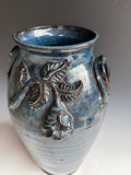 15" Billy Ray Hussey Vase with flower detail  Early signed BH Owens