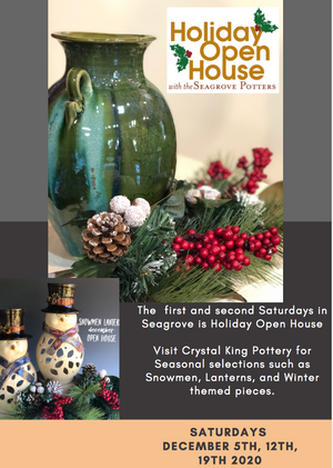 December Holiday Pottery Sale at crystal King Pottery in Seagrove NC