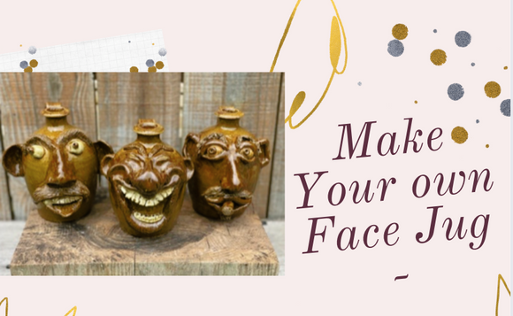 Make your Own Turquoise Glazed Face Jug Class --12 PM noon Saturday June 21st