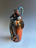 Jim Spires Modigliani style Face Jug 12" brilliant Orange