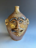 Sandy Cole  wood fired face jug  12"
