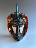 Jim Spires Baboon Mask style Face Jug 7" bright red