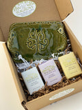 Gift Set- Tree of Life Dish with Handles & Shea Butter Soaps