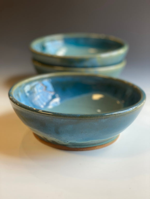 Wide Pasta  Bowls in Turquoise Glaze (set of 4)
