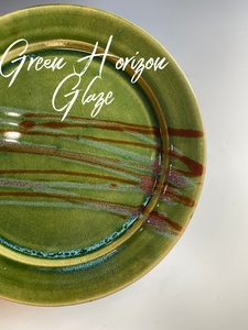Wide Pasta  Bowls in Green Horizon Glaze (set of 4)
