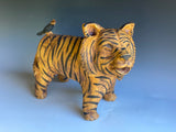 Tiger and Toucan sculpture by Crystal King 11” long.    tall
